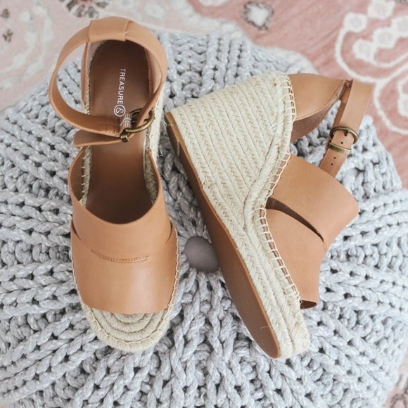 Treasure & Bond Shoes - Sannibel Espadrille Platform Wedge Sandal Tan 5.5